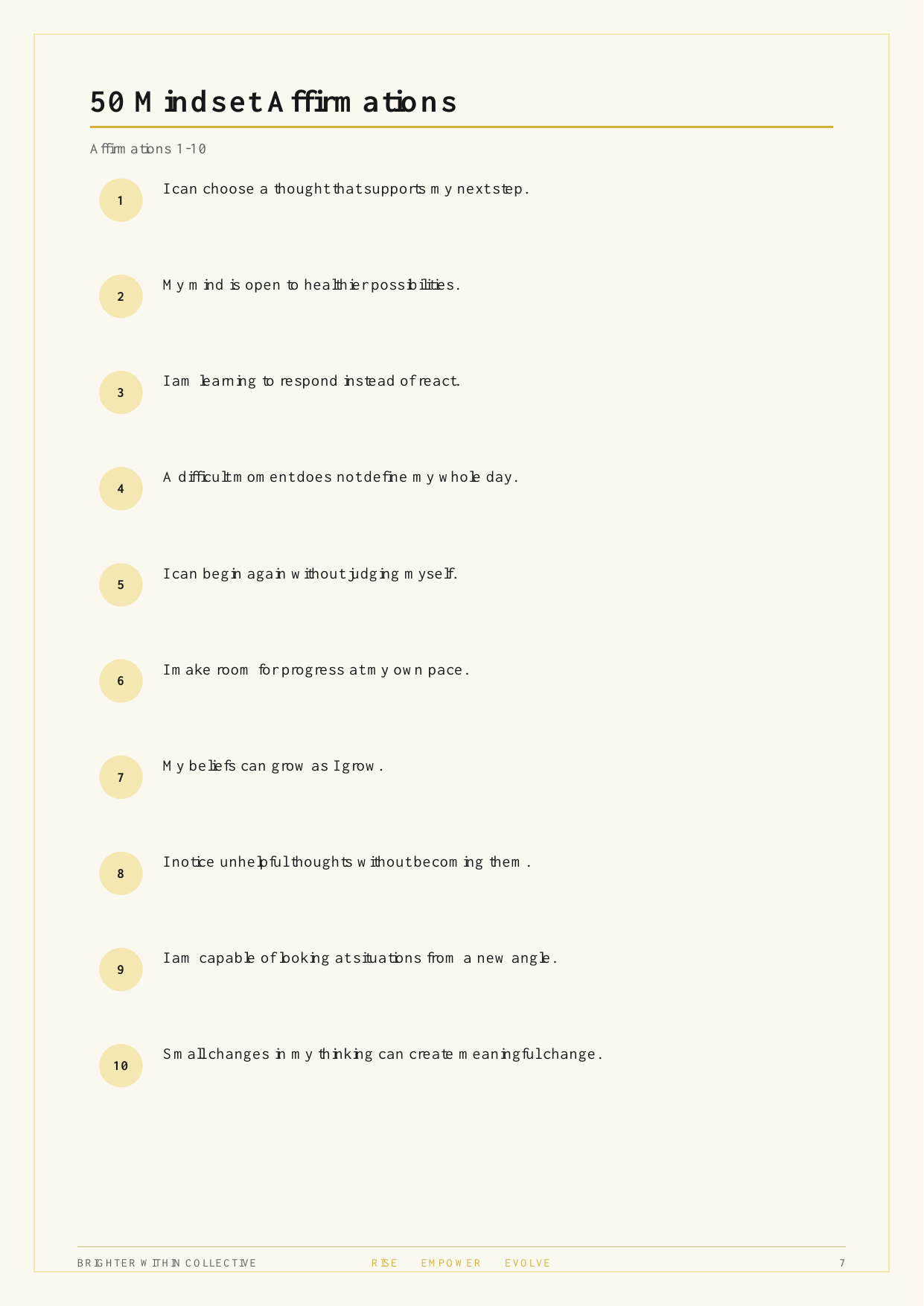 Master Your Mindset in 10 Days – Ebook + Complete Toolkit